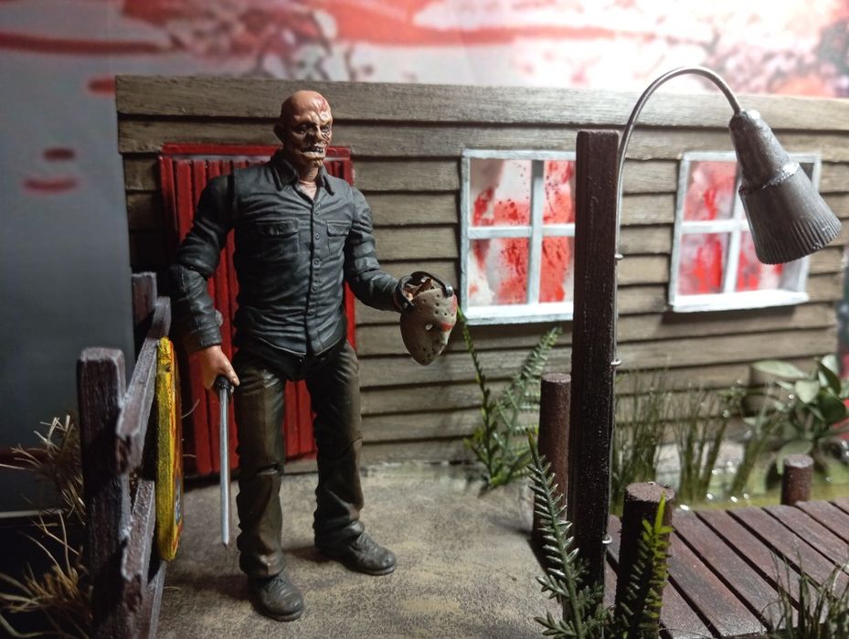 Фигурка Jason Voorhees – Mezco Cinema of Fear (2008), 3 3/4" + Диорама