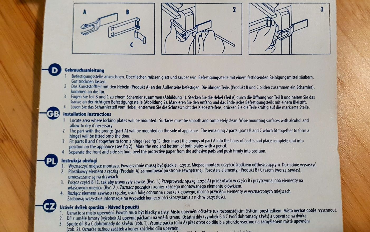 Zestaw 4 blokad na drzwi piekarnika, lodówki, szafek.