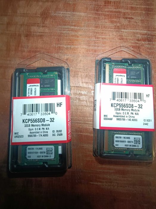 2 x Pamięć Kingston KCP556SD8-32 GB Razem 64 GB Fabrycznie nowe