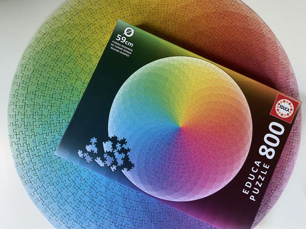 Puzzle 800 - Educa - Rainbow - gradient - okrągłe - jak nowe!