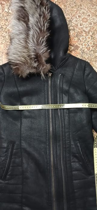 Дубленка натуральная.. мех чернобурка