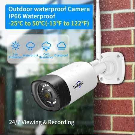Sistema Vídeo Vigilância WIFI Exterior • 4 Câmaras 3MP • APP • Áudio