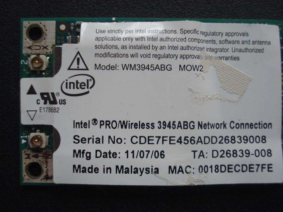 Placa rede para ACER Aspire 9412 AWSMi