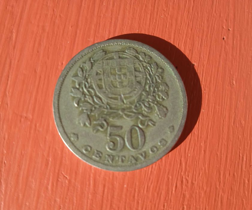 Moeda de $50 (cinquenta centavos), em alpaca, de 1944