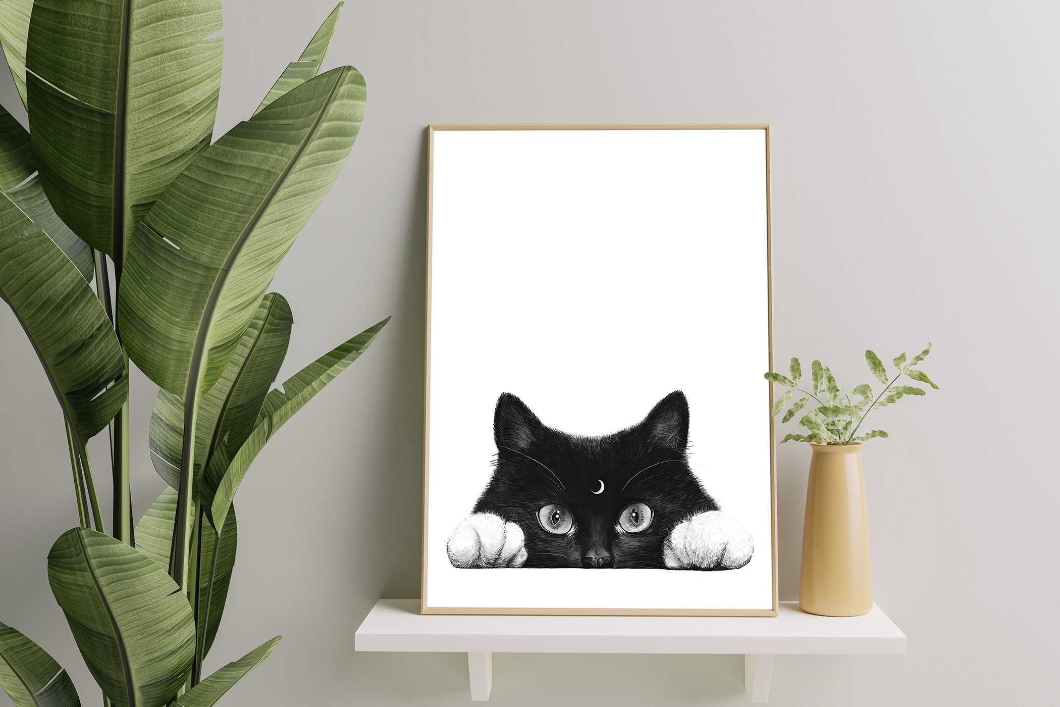 Nocny Kot PLAKAT A3 Vintage, Cat - trzeci plakat GRATIS