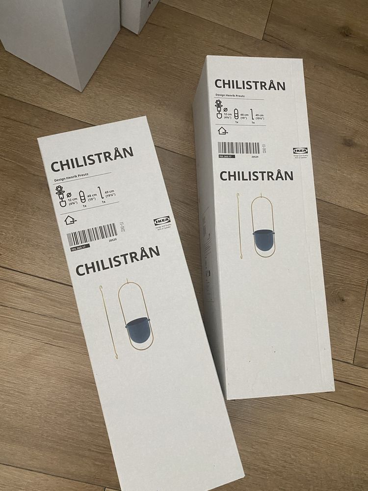 Ikea CHILISTRAN doniczki granat złoto