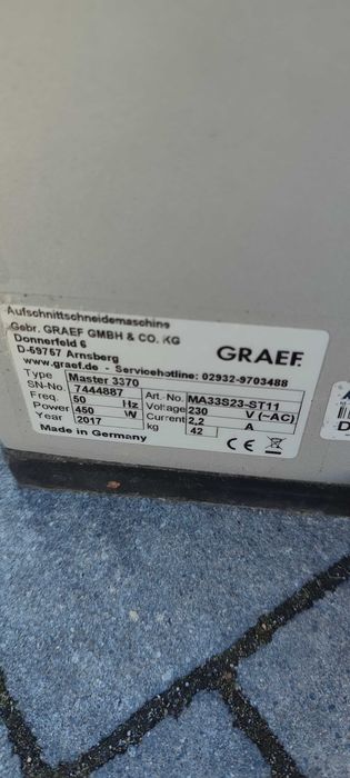 Krajalnica GRAEF MASTER 3370 / używana  2018r