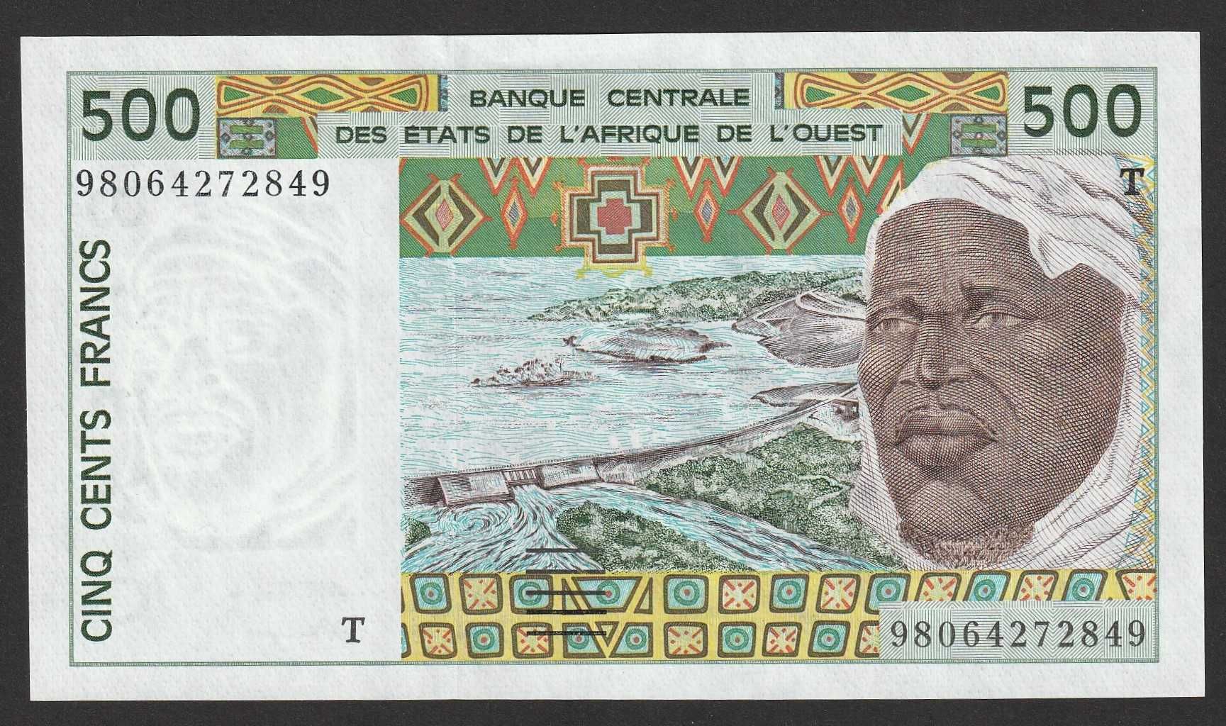 Togo Afryka Zachodnia 500 franków 1998 - stan bankowy - UNC -
