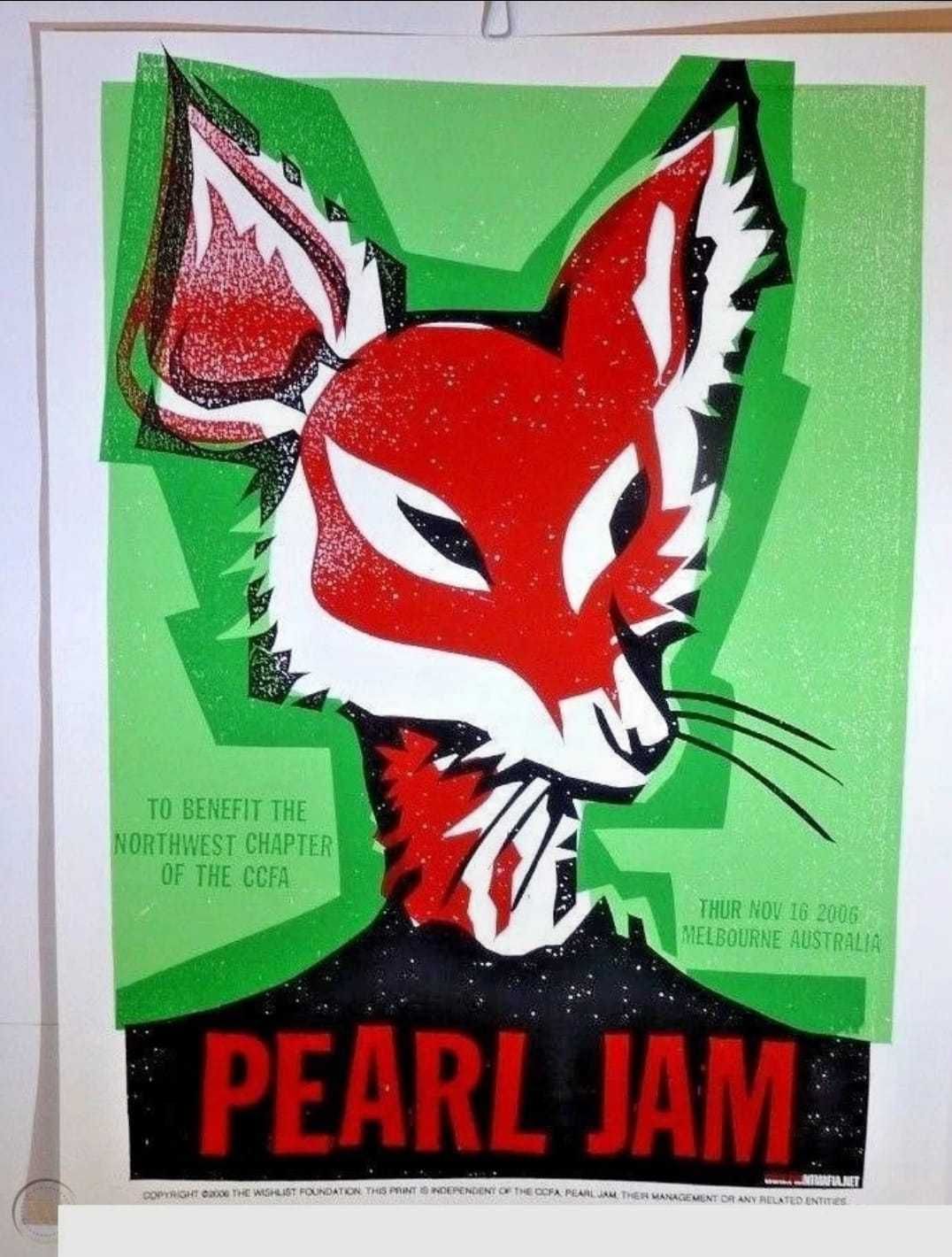 Pearl Jam Poster CCFA Melbourne 06 Print Mafia - S/E
