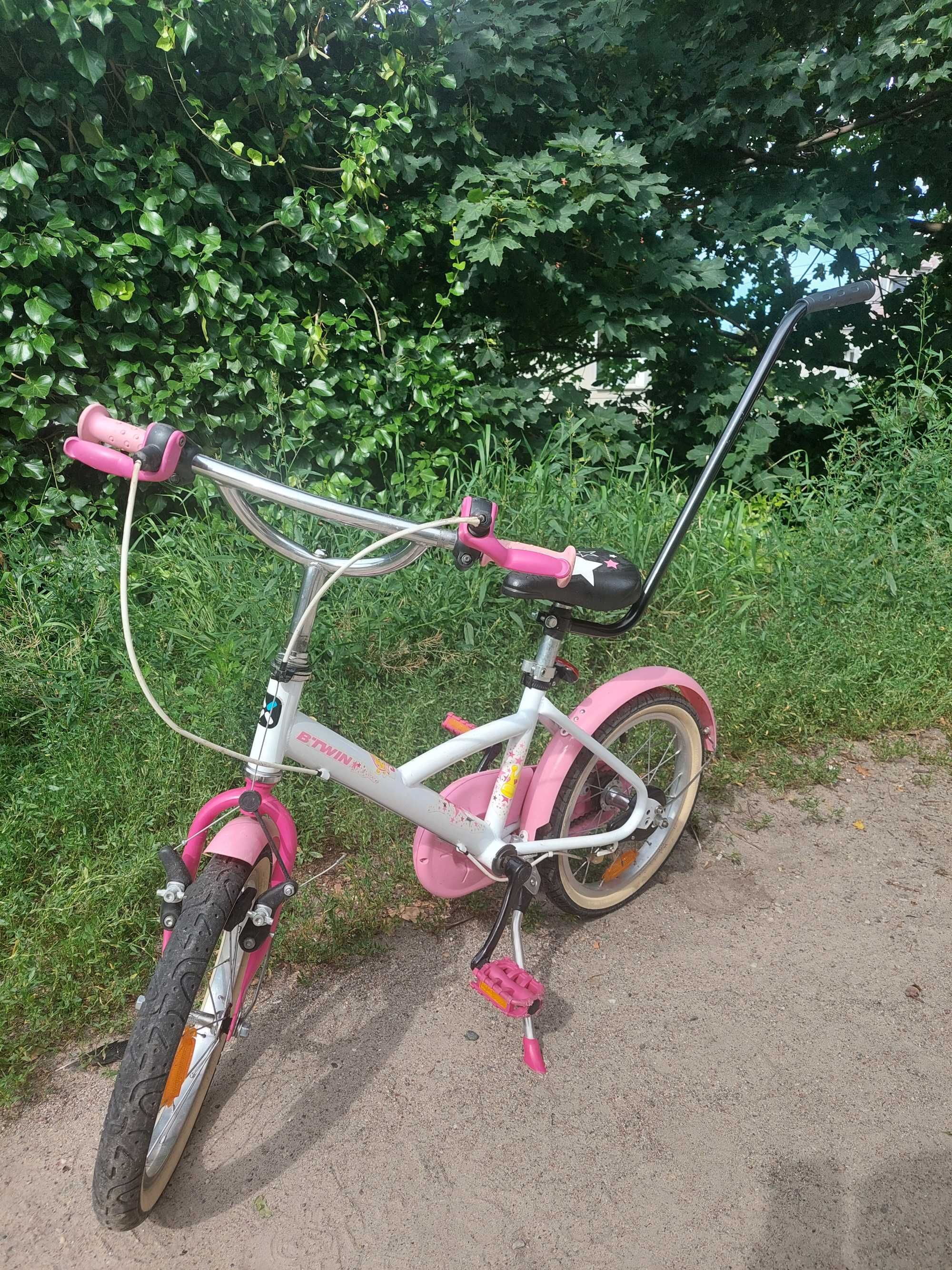 B-twin, Decathlon, rower dziecięcy 16 cali, uchwyt/drążek/prowadnik