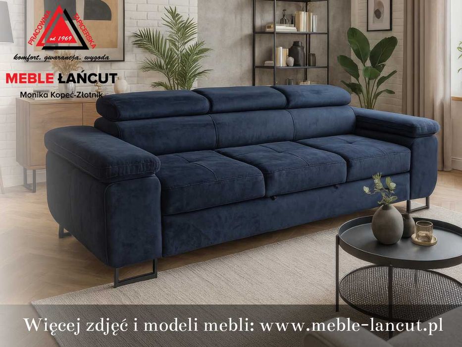 Sofa kanapa pikowana, wygodna, rozkładana, sprężyny, NA WYMIAR