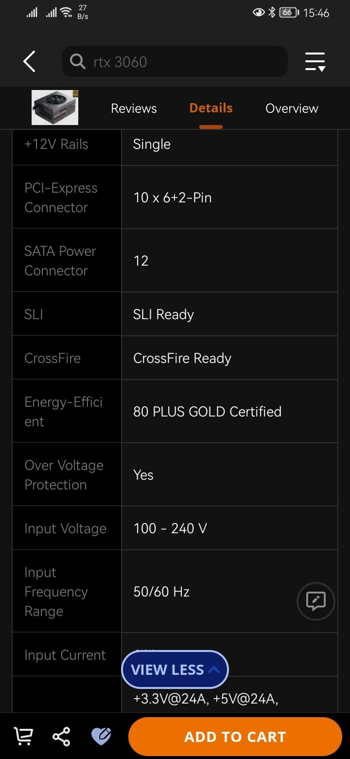 EVGA 1000GQ 210-GQ-1000-V1 GQ 80 Plus Gold, 1000W ECO psu