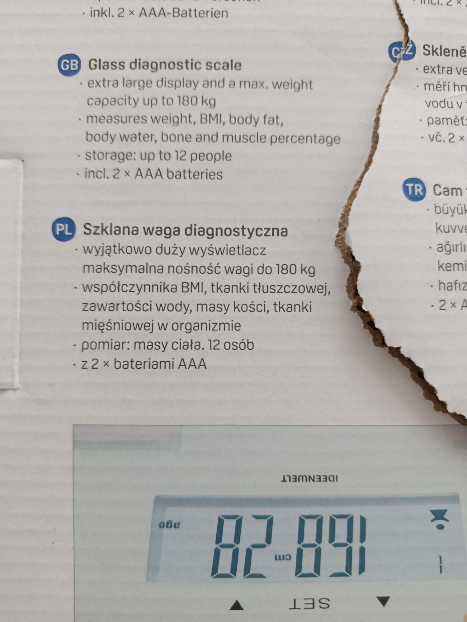 Szklana WAGA diagnostyczna Ideenwelt -NOWA + gratis