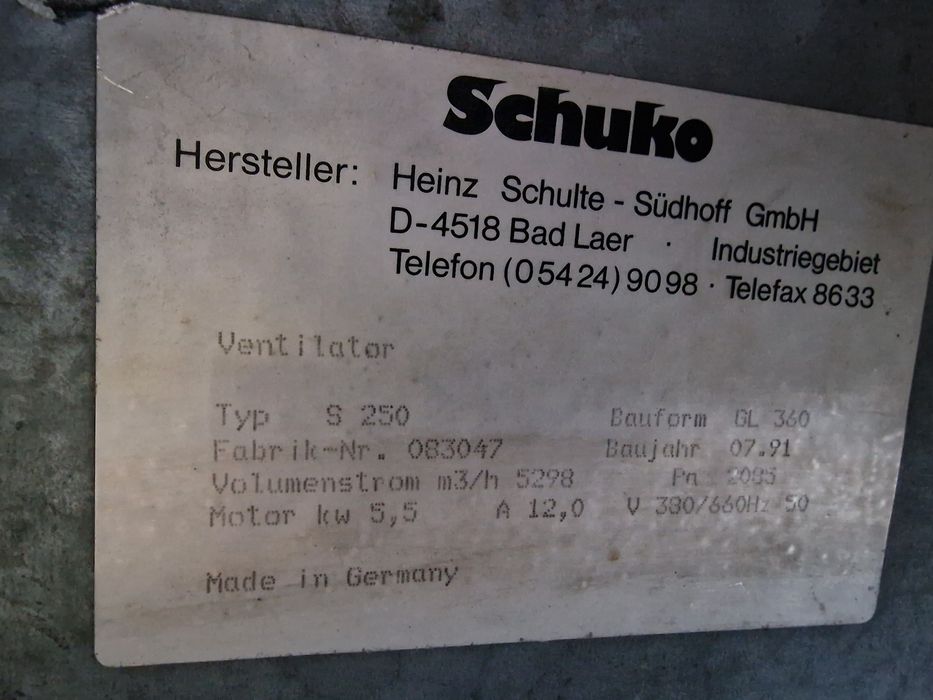 Dmuchawa Wentylator do trocin Schuko 5.5kw Nestro odciąg