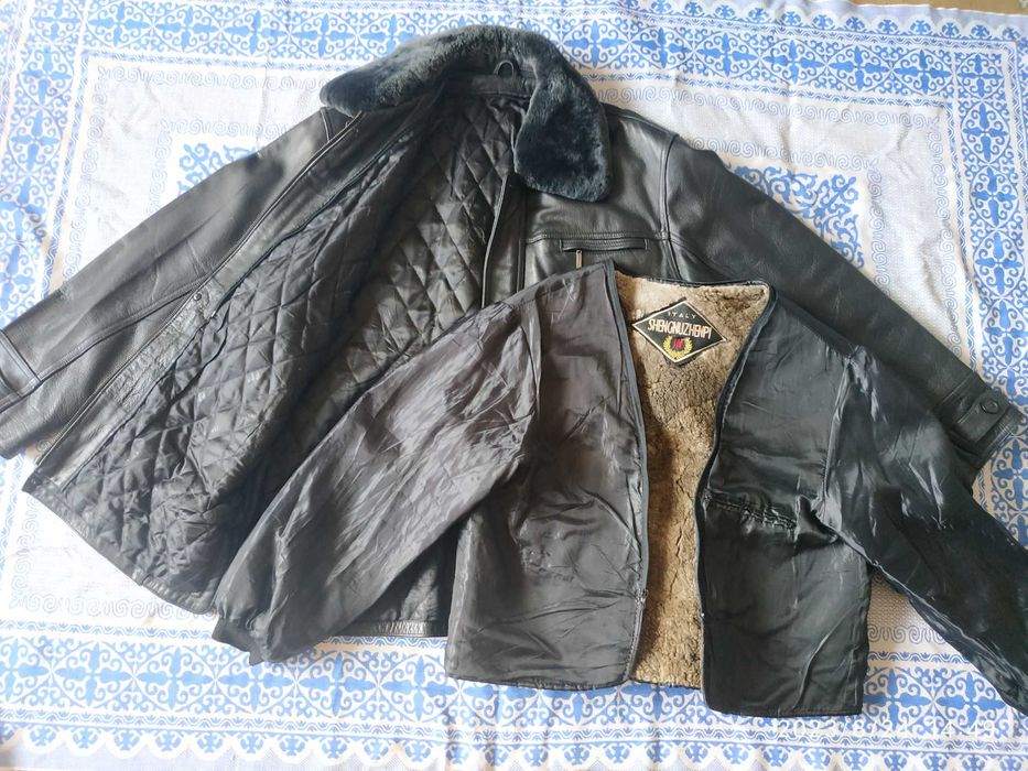 Зимова, шкіряна, чоловіча куртка