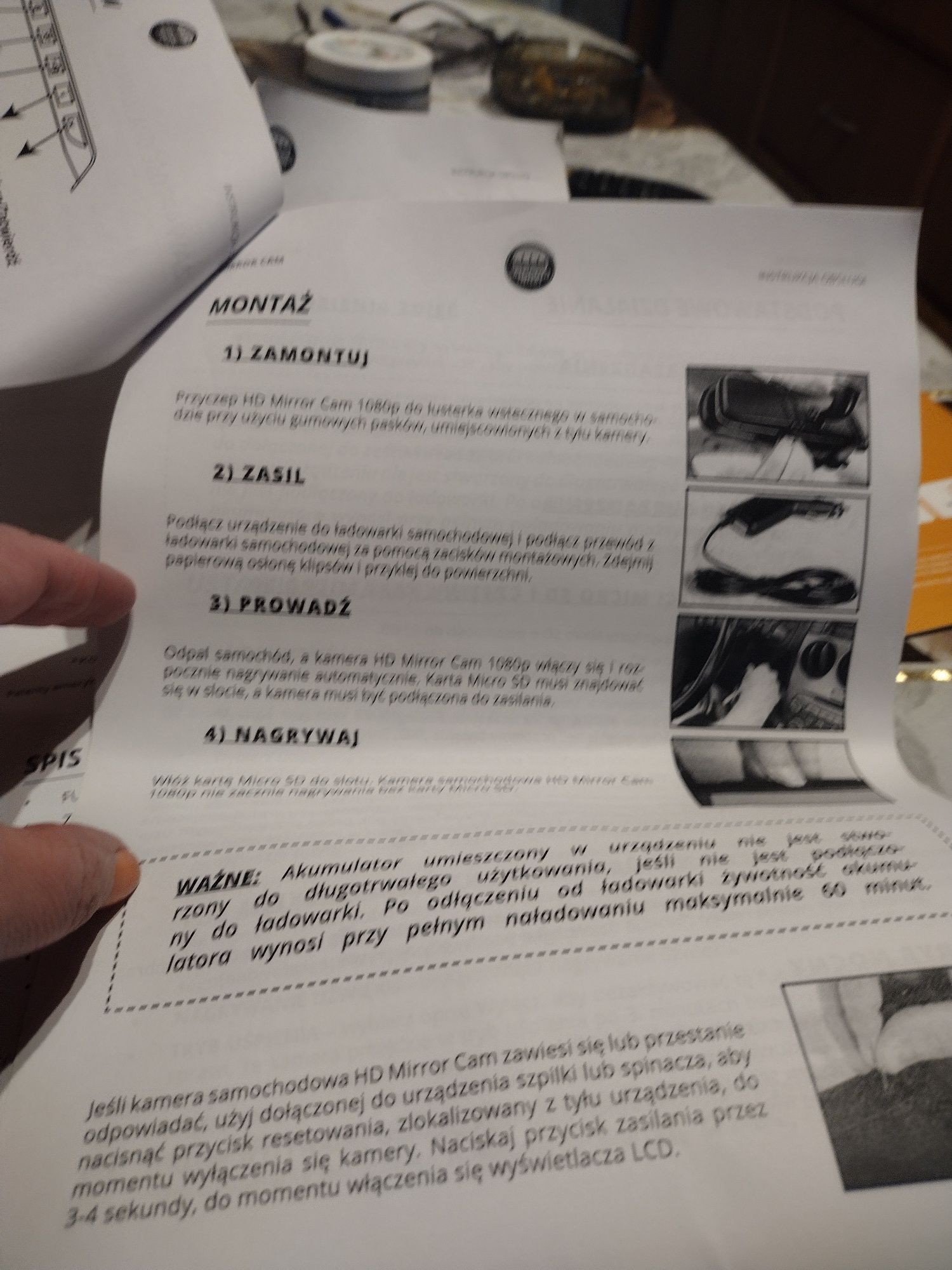 Lusterko samochodowe z kamerą