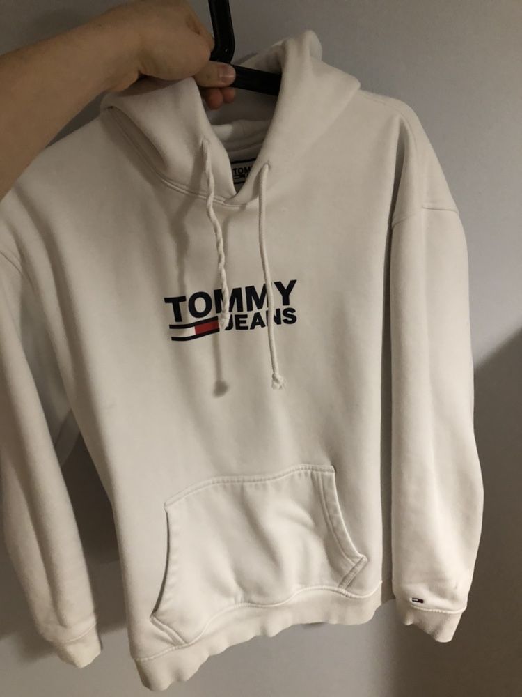 Bluza hoodie tommy jeans M biała