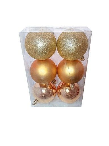 Bombki zlote 6sztuk 6cm