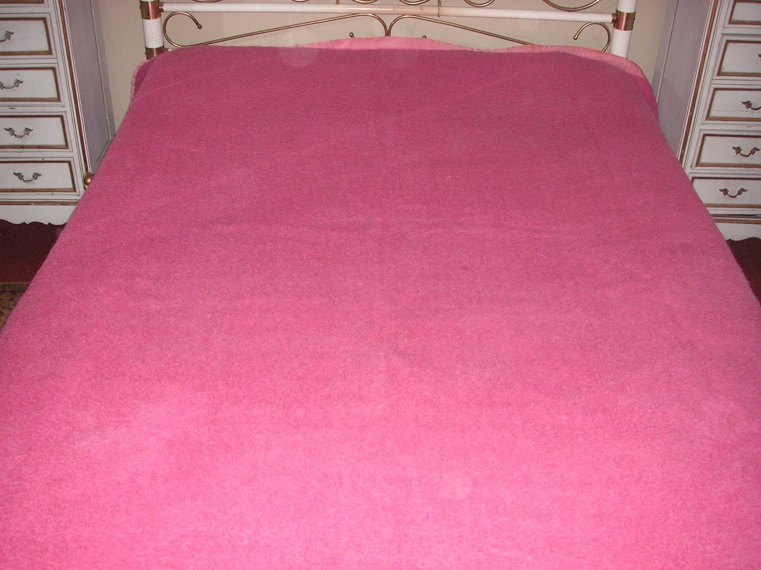 Cobertores Cores Castanho e Bege / Rosa Pura Lã Virgem