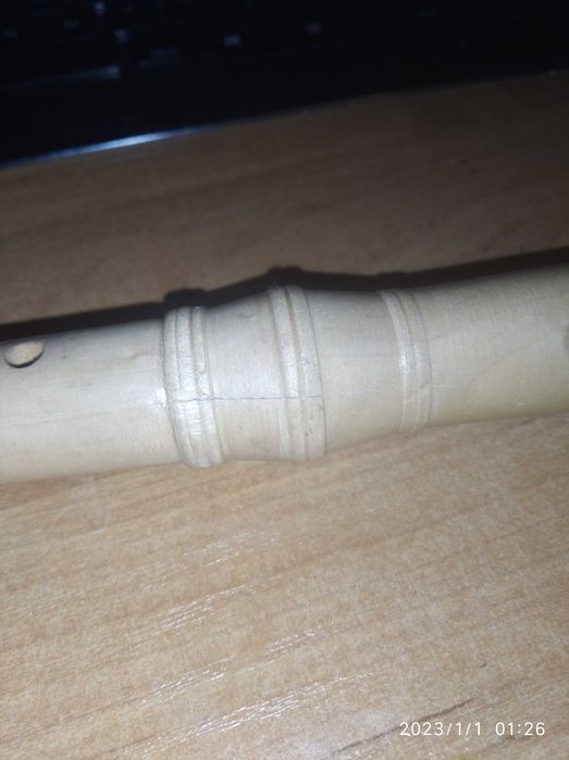 Flet drewniany prosty, flet prosty z drewnianym ustnikiem