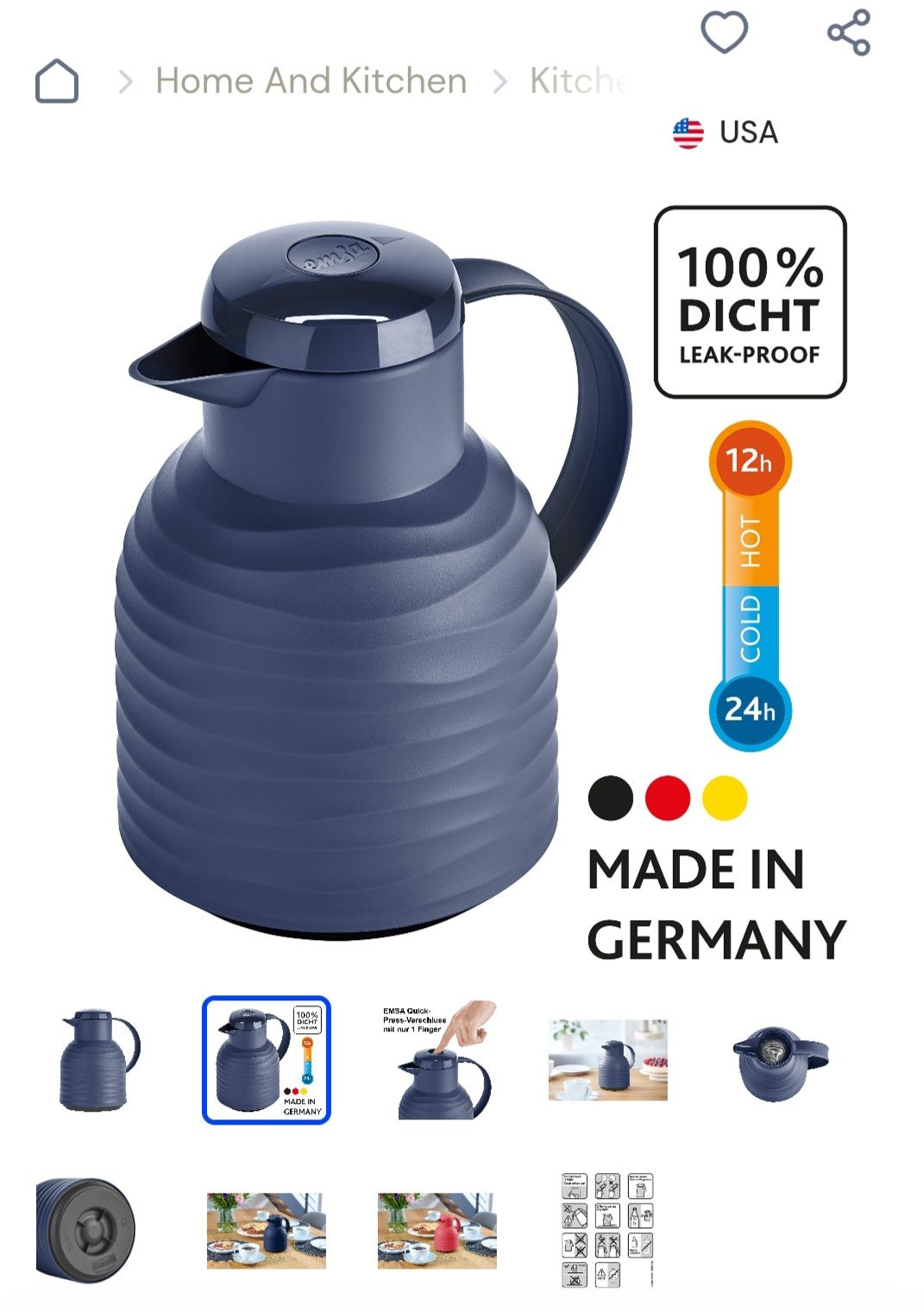 Термочайник Emsa Samba Wave, 1 л