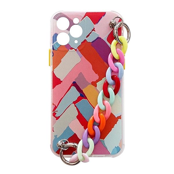 Color Chain Case żelowe elastyczne etui z łańcuchem łańcuszkiem zawies