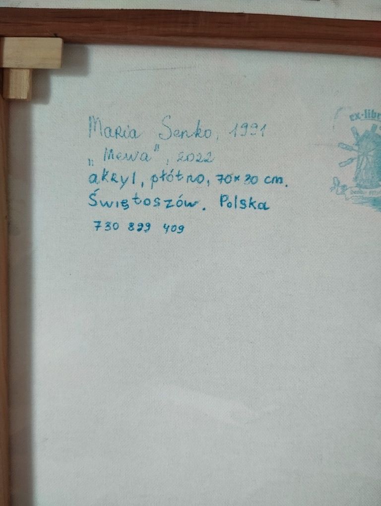Obraz „Mewa” – akryl na płótnie

Opis:
Na