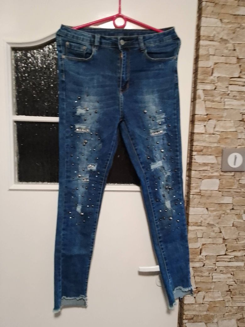 Spodnie damskie jeansy lycra