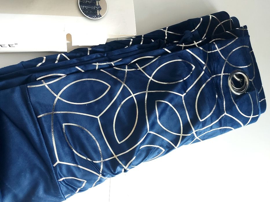 Komplet zasłony welurowe Velvet ze srebrnym nadrukiem 138x250 2szt.