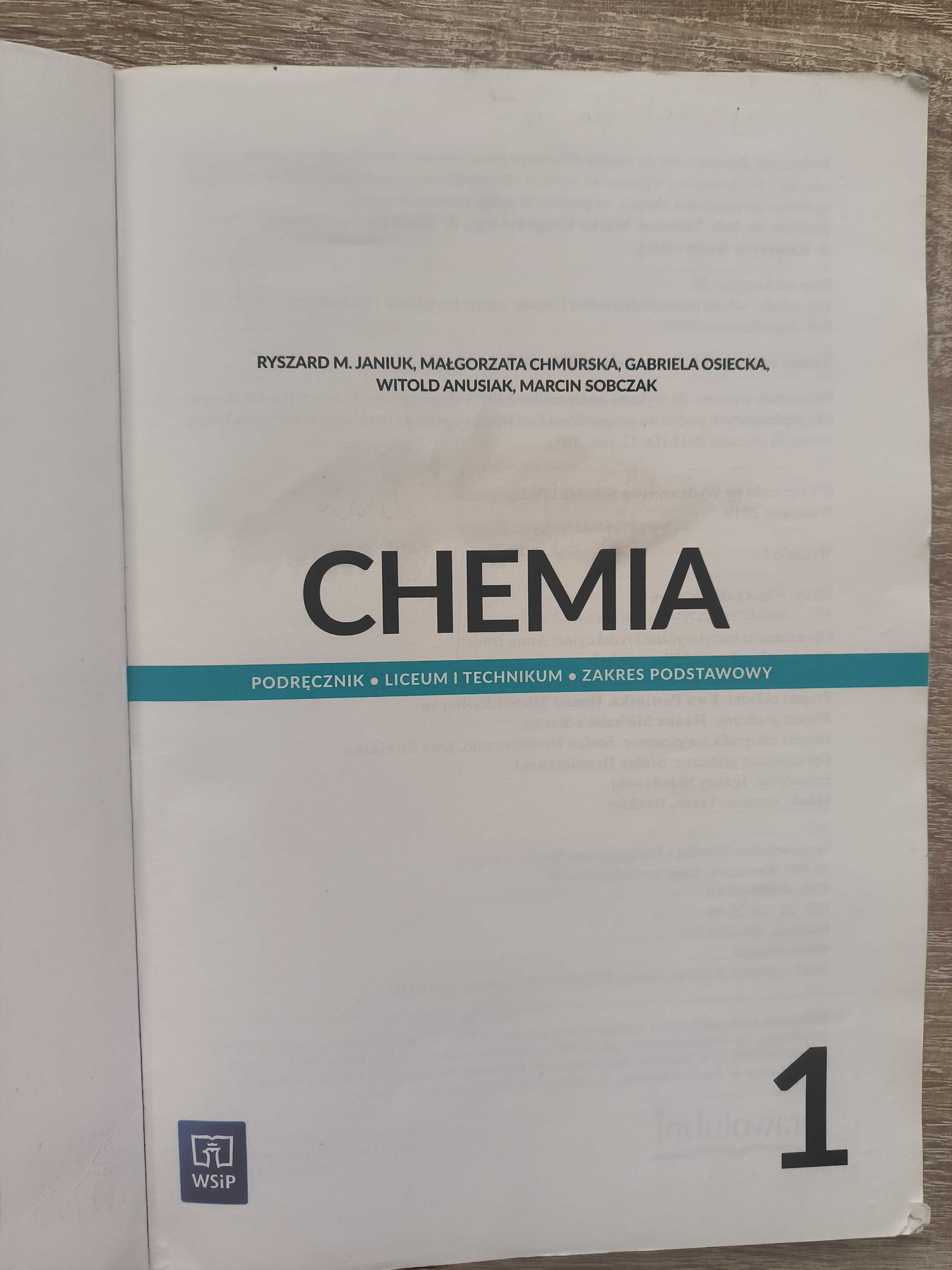 Chemia kl.1, liceum i technikum, zakres podstawowy. WSiP.