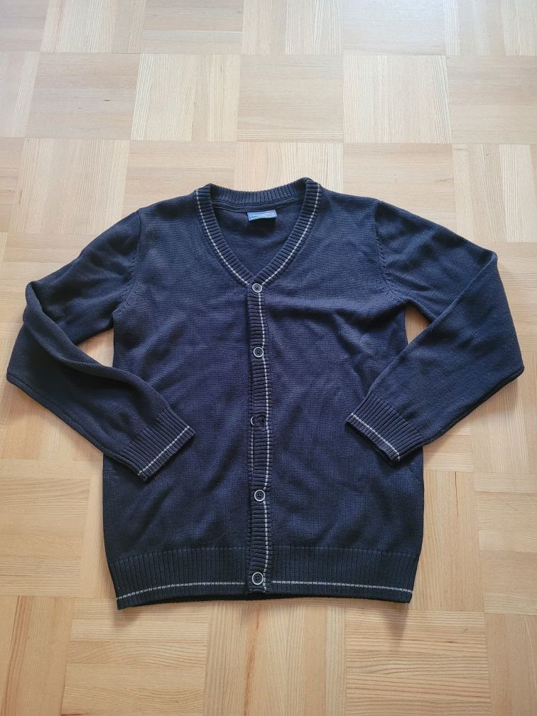 Granatowy rozpinany sweter cocodrillo 140