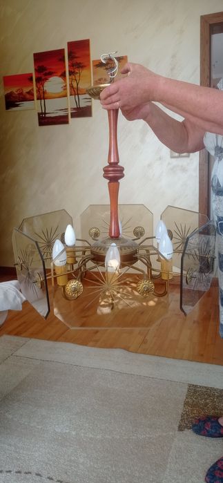 Żyrandol szkło ozdobne