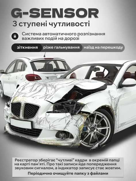 Відеореєстратор 4K UHD з двома камерами WiFi G-сенсор + MicroSD 64GB