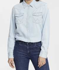 Koszula damska jeansowa WRANGLER M 38 jasna niebieska na guziki