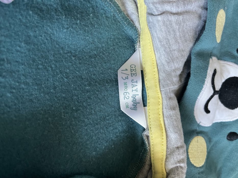 Ромпер, человечек, комбинезон с начесиком GeeJay 62р. 1-3 мес.