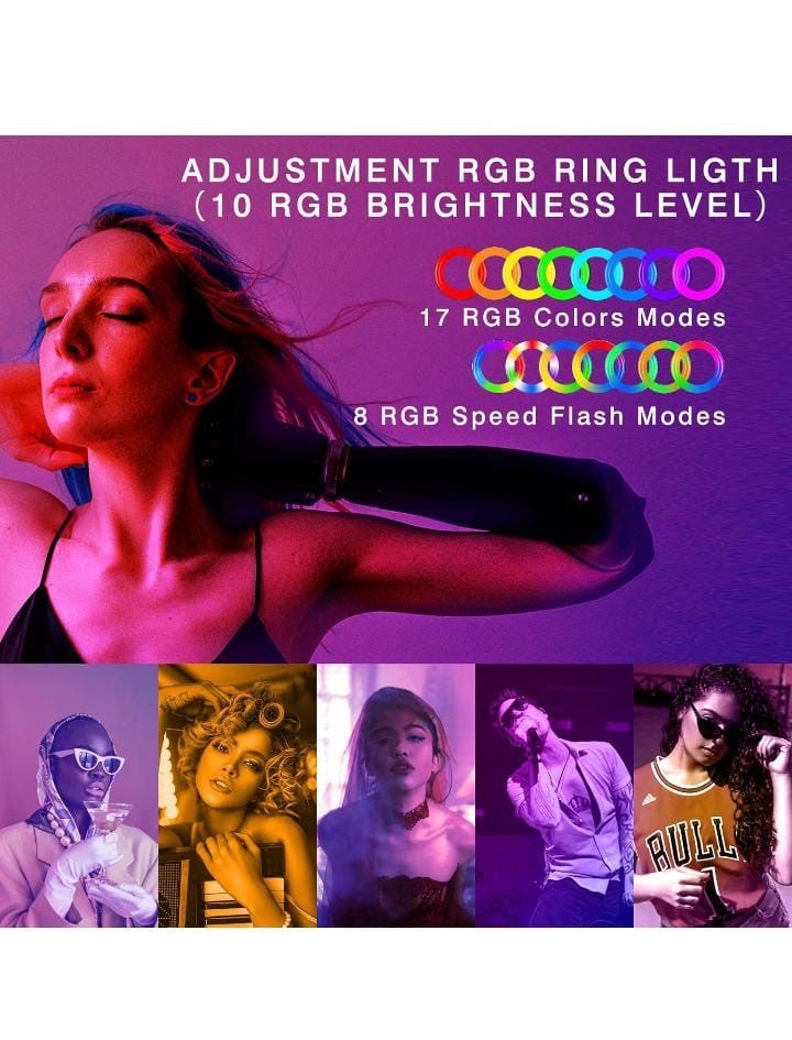 10" RGB Selfie Ring Light,  Pierścień Led w kolorze