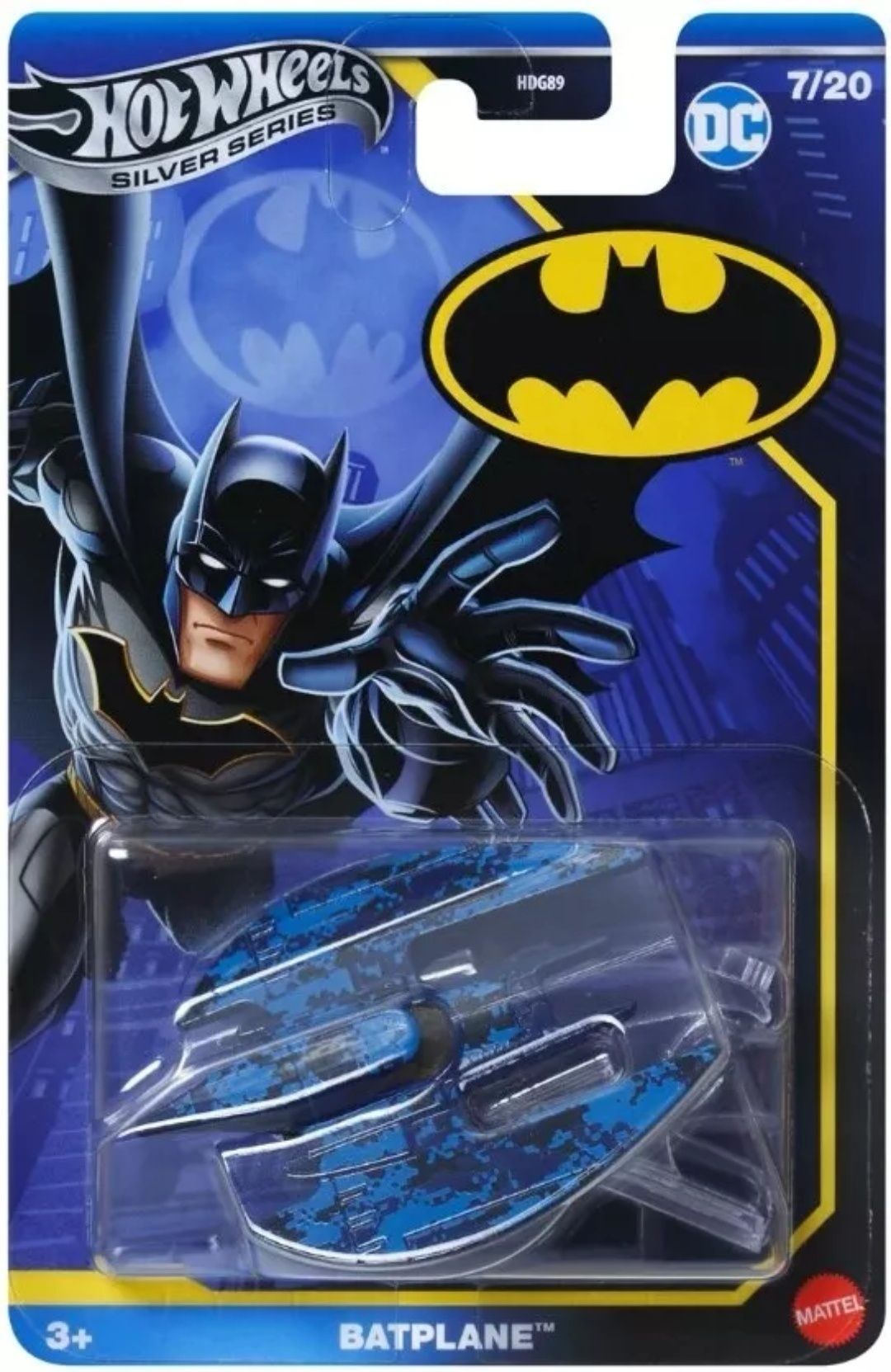 Batplane Batman DC Hot Wheels Silver Series