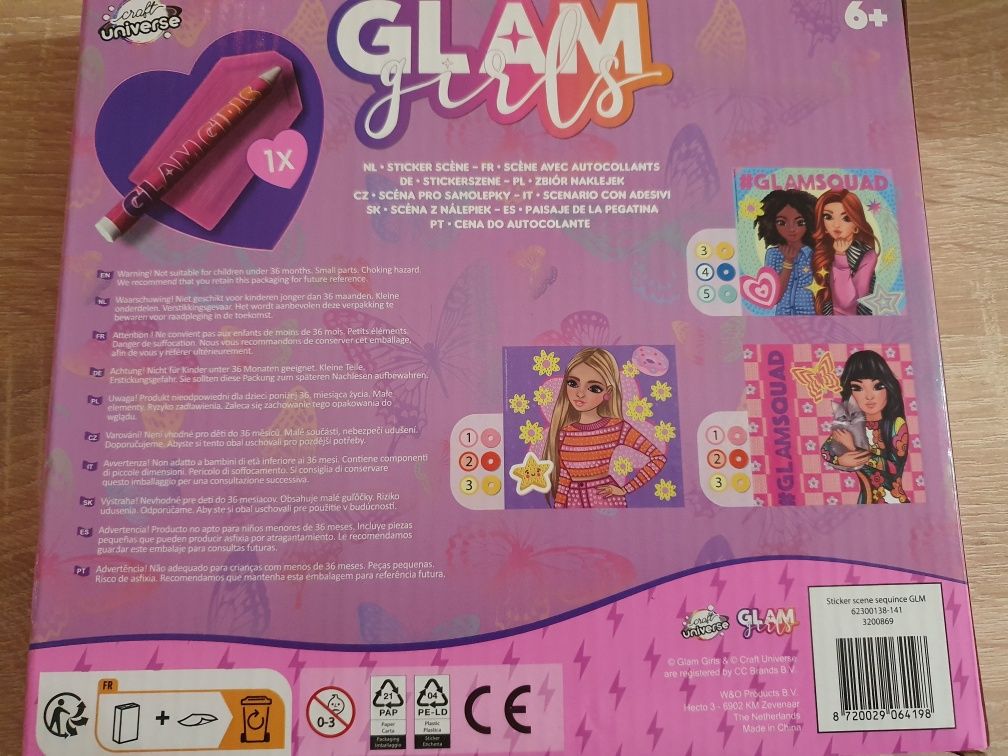 A. NOWY Zbiór naklejek GLAM GIRLZ mozaika