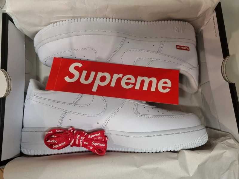 Buty meskie Trampk Nike Air Force 1 Low Supreme White R.46