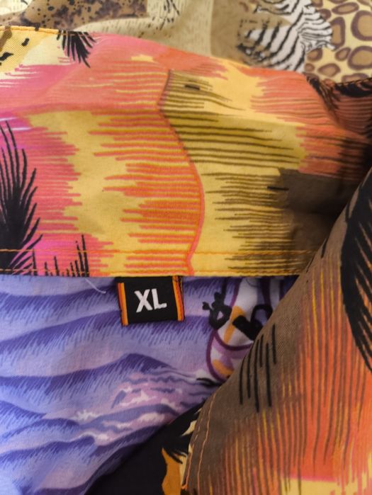 Сорочка гавайська y2k різнокольоровий принт з пальмами