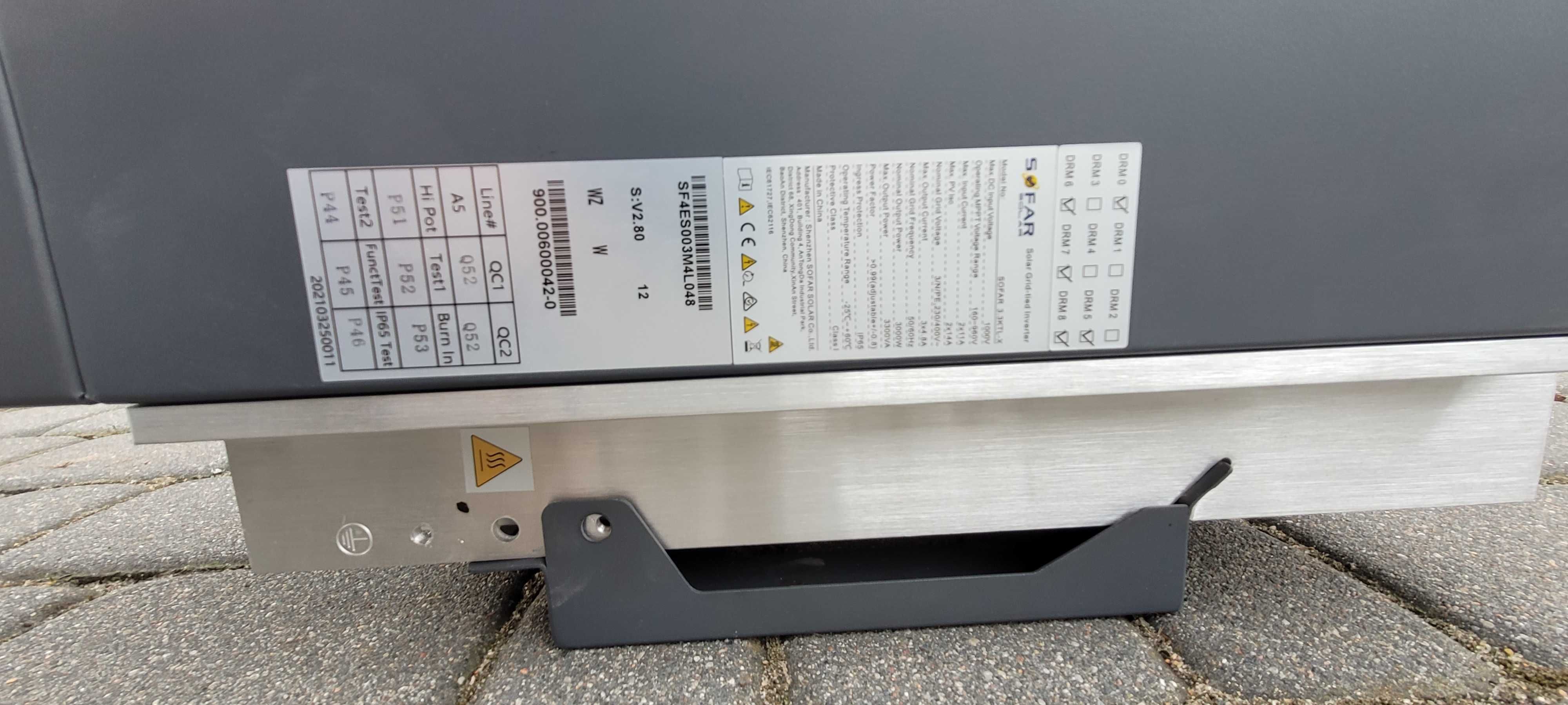 Falownik trójfazowy  SOFAR 3,3kW 12KTL-X używany ponad rok z loggerem