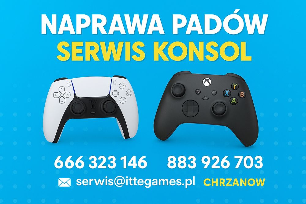 Naprawa padów do Xbox, PS4 PS5, serwis/Spa konsol
