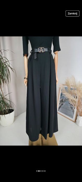 Czarna szerokie jesienne szwedy z paskiem R uni