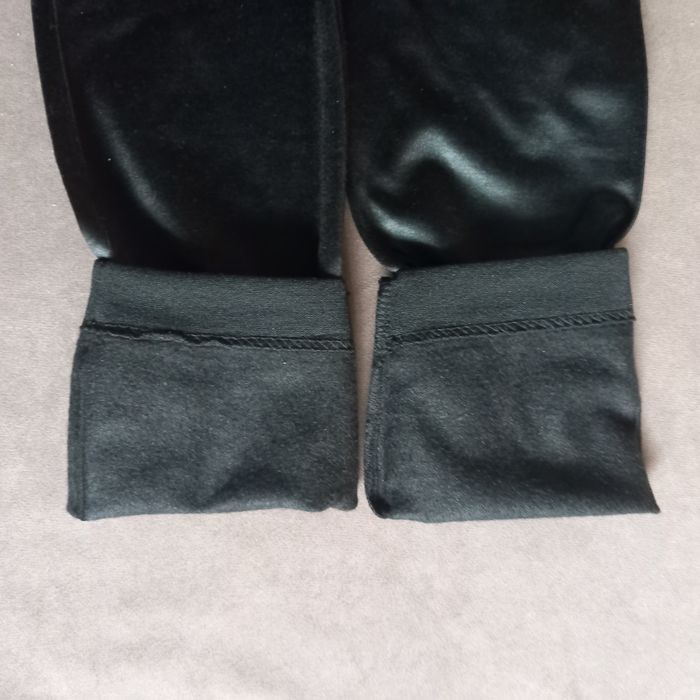 Legginsy ocieplene czarne błyszczące - S