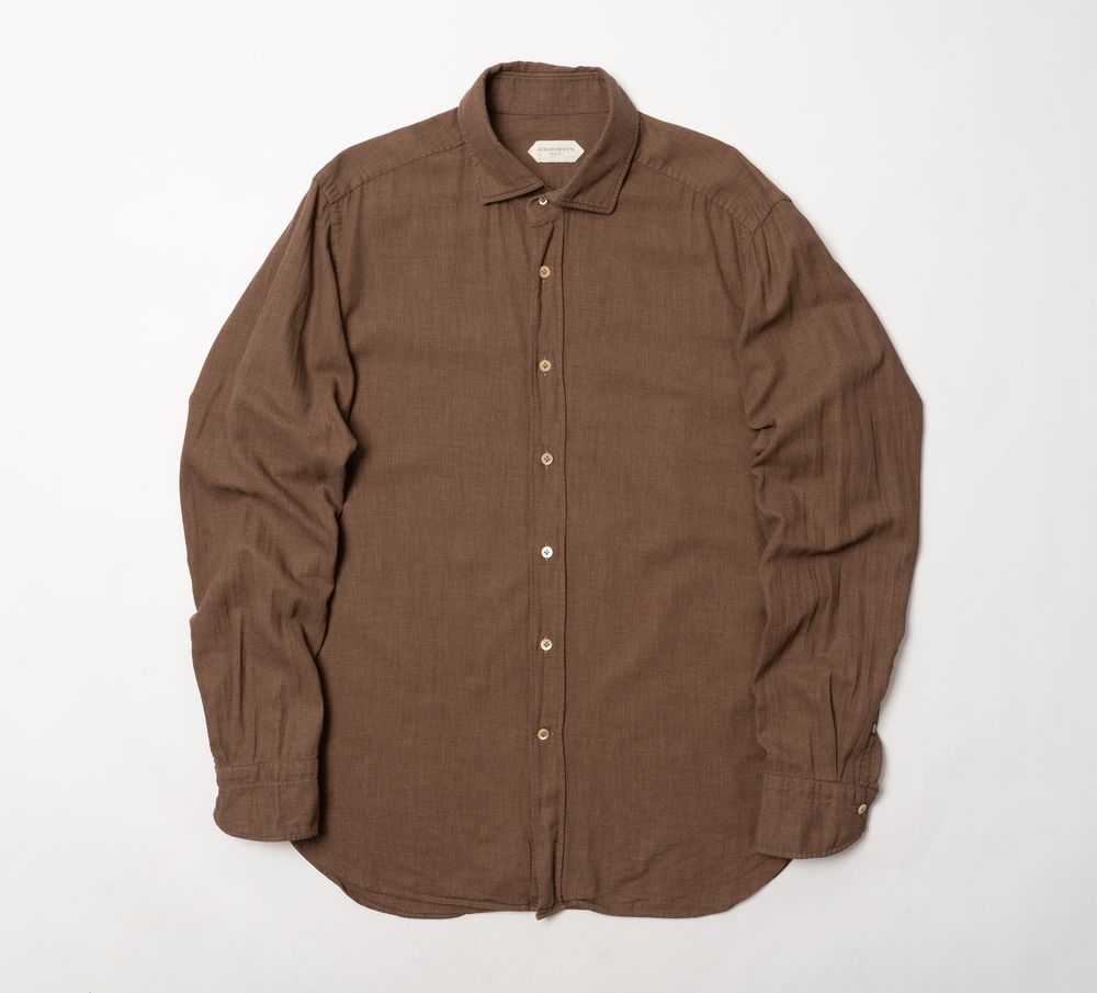 GUGLIELMINOTTI Milano Brown brioni shirt чоловіча сорочка