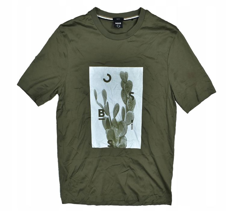 Hugo Boss Koszulka Męska Khaki Slim Fit L