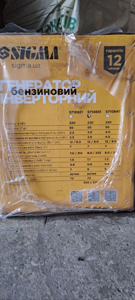 Генератор инверторный бензиновый SIGMA 5710831