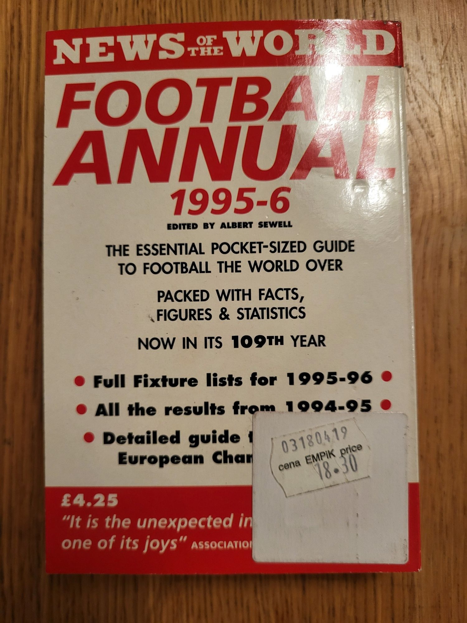 Magazyn piłka nożna News of The World Football Annual FA 1995/1996