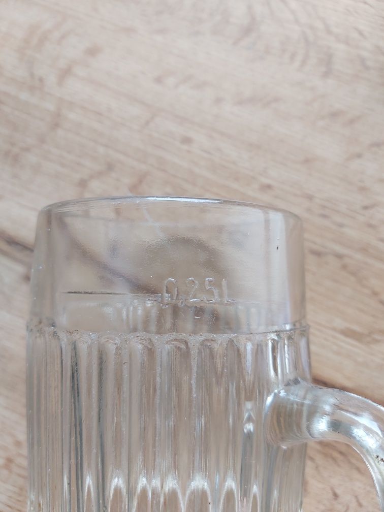 Kufel prl 0,25 l Hortensja szklany kufelek mały H przezroczysty