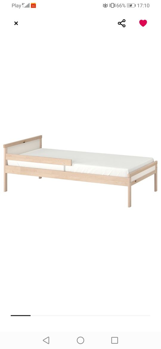 Łóżko+stelaż +materac Ikea jak nowe Sniglar 70x160 drewno buk